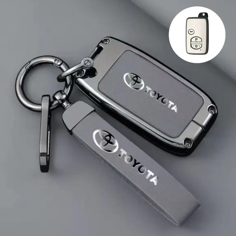 Toyota Full Metal Coverage + PU Leather Car Key Fob Case Cover For Corolla, Camry, Prado, Avalon, Landcruiser - Image 13