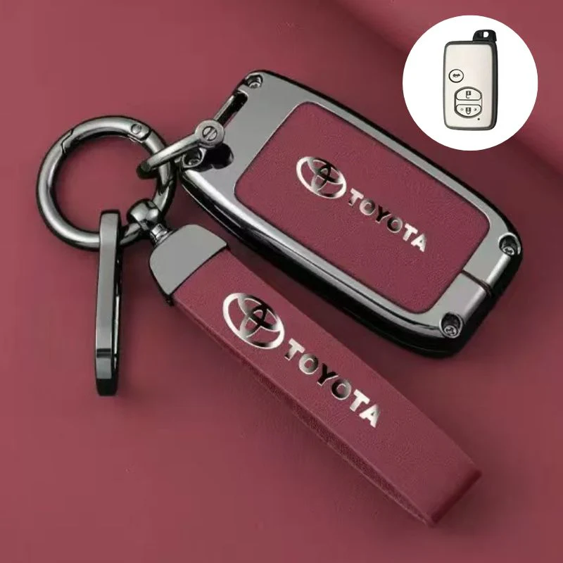 Toyota Full Metal Coverage + PU Leather Car Key Fob Case Cover For Corolla, Camry, Prado, Avalon, Landcruiser - Image 14