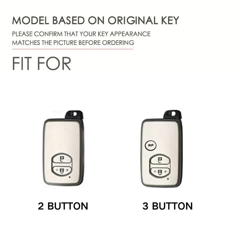 Toyota Full Metal Coverage + PU Leather Car Key Fob Case Cover For Corolla, Camry, Prado, Avalon, Landcruiser - Image 2