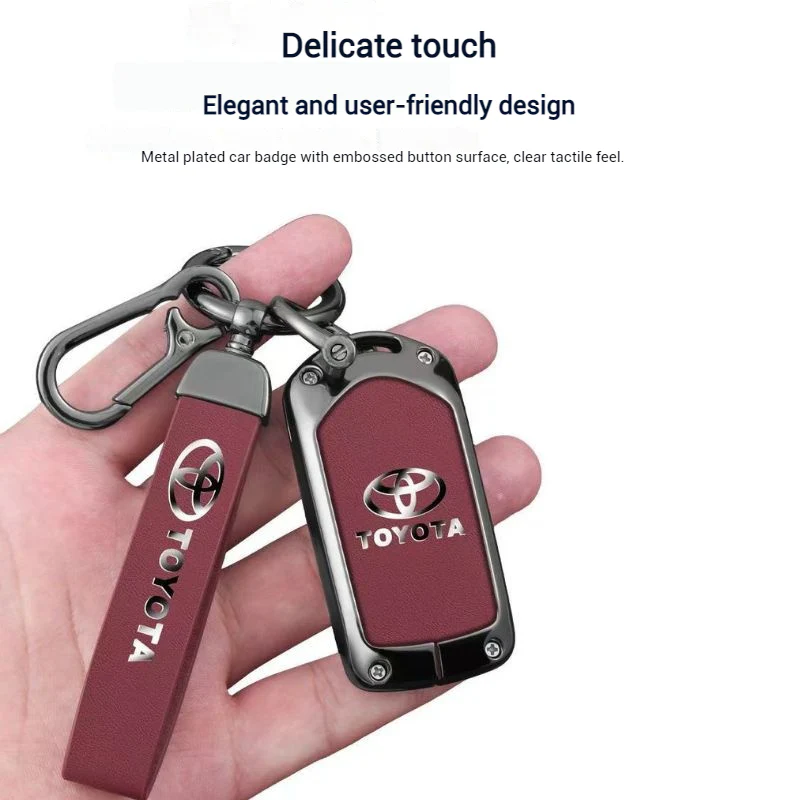 Toyota Full Metal Coverage + PU Leather Car Key Fob Case Cover For Corolla, Camry, Prado, Avalon, Landcruiser - Image 6