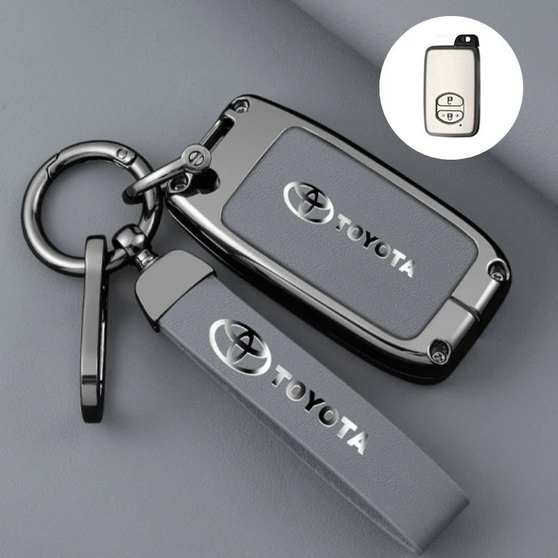 Toyota Full Metal Coverage + PU Leather Car Key Fob Case Cover For Corolla, Camry, Prado, Avalon, Landcruiser - Image 9