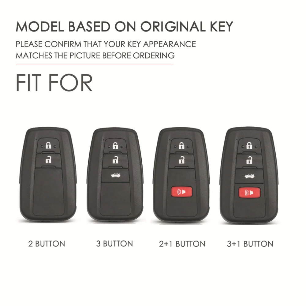Toyota Handcrafted Genuine Leather Car Key Fob Protective Case Cover For Camry, C-HR, Corolla, RAV4, Avalon, Land Cruiser, Prado, Prius - Image 14
