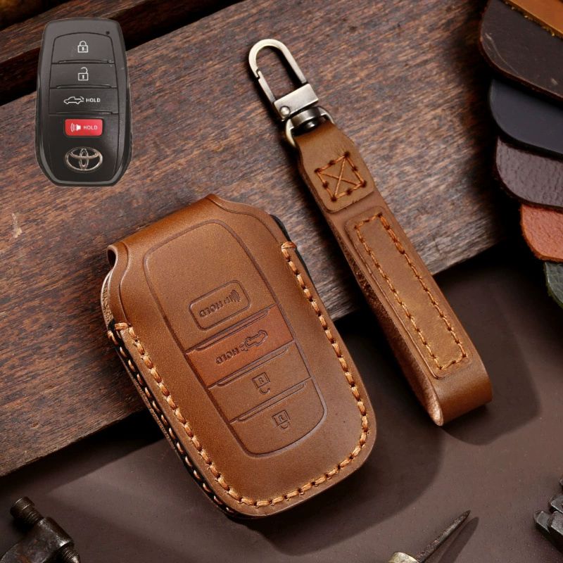 Toyota Handcrafted Genuine Leather Car Key Fob Protective Case Cover For Highlander, RAV4, Camry, Sienna, Tacoma, 4Runner, Tundra, Sequoia, Land Cruiser - Image 11