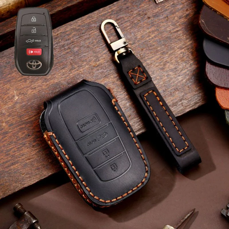 Toyota Handcrafted Genuine Leather Car Key Fob Protective Case Cover For Highlander, RAV4, Camry, Sienna, Tacoma, 4Runner, Tundra, Sequoia, Land Cruiser - Image 12