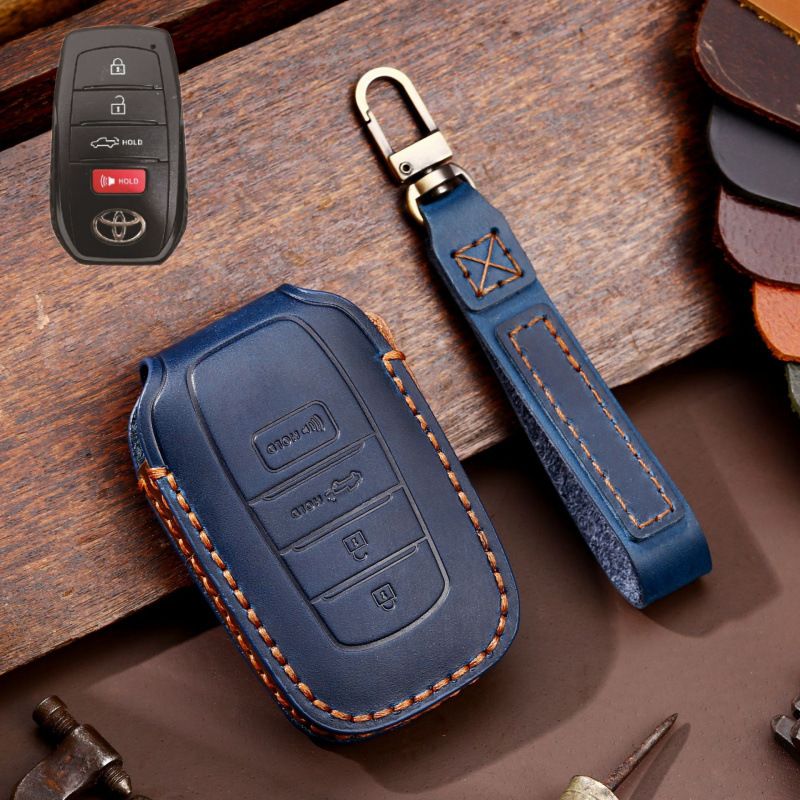 Toyota Handcrafted Genuine Leather Car Key Fob Protective Case Cover For Highlander, RAV4, Camry, Sienna, Tacoma, 4Runner, Tundra, Sequoia, Land Cruiser - Image 13