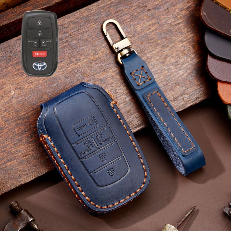 Toyota Handcrafted Genuine Leather Car Key Fob Protective Case Cover For Highlander, RAV4, Camry, Sienna, Tacoma, 4Runner, Tundra, Sequoia, Land Cruiser - Image 14