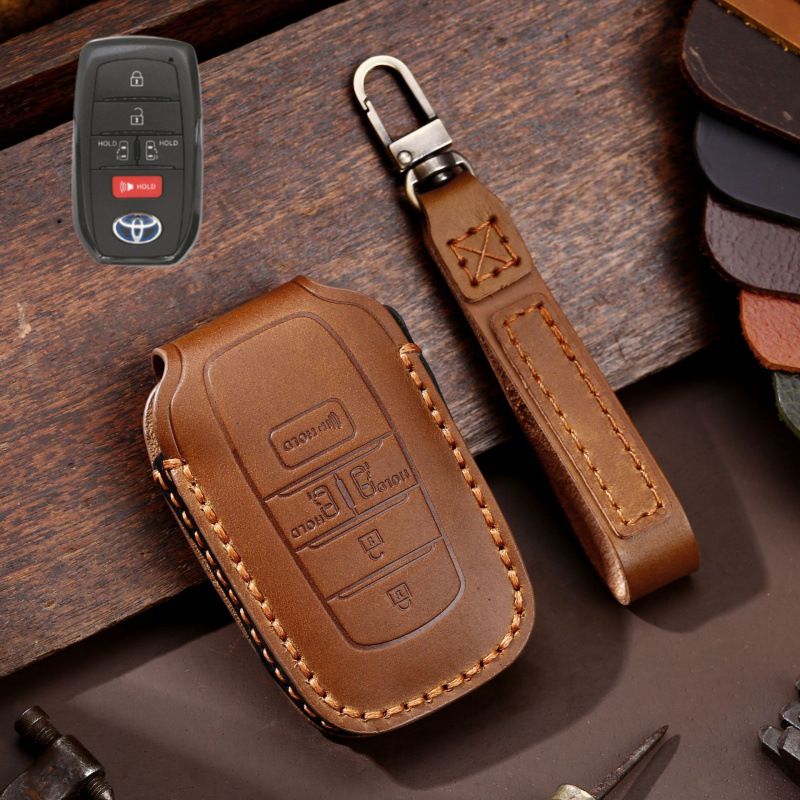 Toyota Handcrafted Genuine Leather Car Key Fob Protective Case Cover For Highlander, RAV4, Camry, Sienna, Tacoma, 4Runner, Tundra, Sequoia, Land Cruiser - Image 15