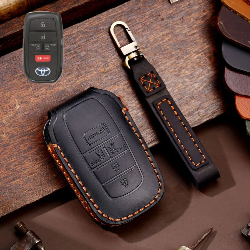 Toyota Handcrafted Genuine Leather Car Key Fob Protective Case Cover For Highlander, RAV4, Camry, Sienna, Tacoma, 4Runner, Tundra, Sequoia, Land Cruiser - Image 16