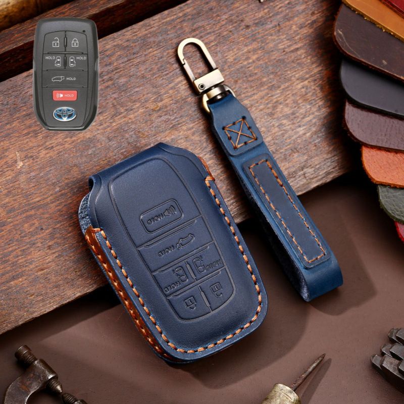 Toyota Handcrafted Genuine Leather Car Key Fob Protective Case Cover For Highlander, RAV4, Camry, Sienna, Tacoma, 4Runner, Tundra, Sequoia, Land Cruiser - Image 17