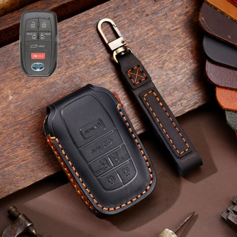 Toyota Handcrafted Genuine Leather Car Key Fob Protective Case Cover For Highlander, RAV4, Camry, Sienna, Tacoma, 4Runner, Tundra, Sequoia, Land Cruiser - Image 18