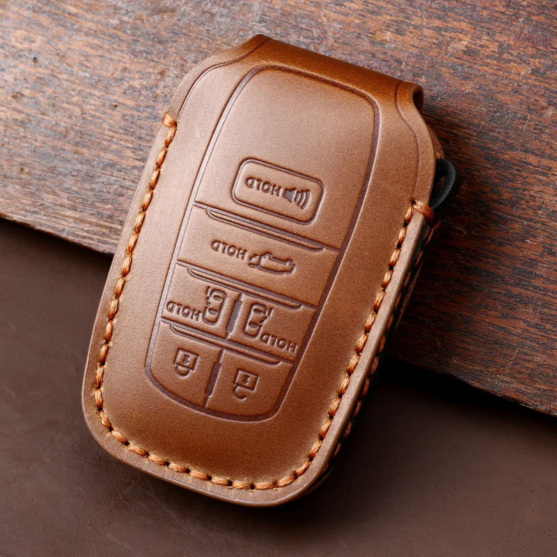 Toyota Handcrafted Genuine Leather Car Key Fob Protective Case Cover For Highlander, RAV4, Camry, Sienna, Tacoma, 4Runner, Tundra, Sequoia, Land Cruiser - Image 2