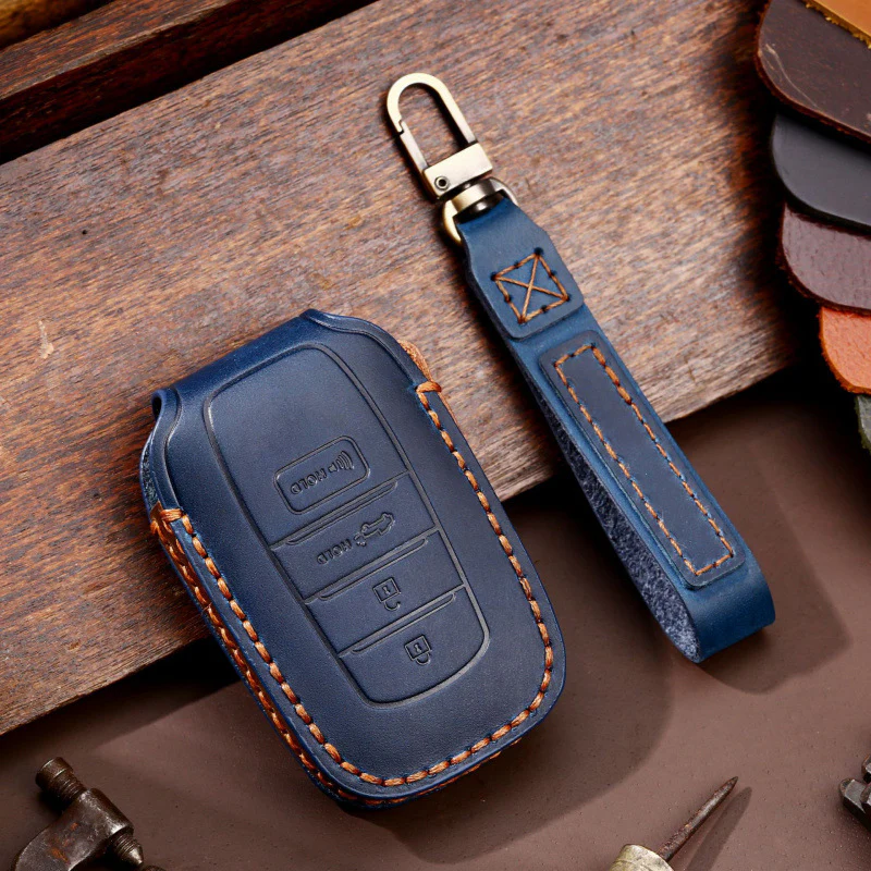 Toyota Handcrafted Genuine Leather Car Key Fob Protective Case Cover For Highlander, RAV4, Camry, Sienna, Tacoma, 4Runner, Tundra, Sequoia, Land Cruiser - Image 9