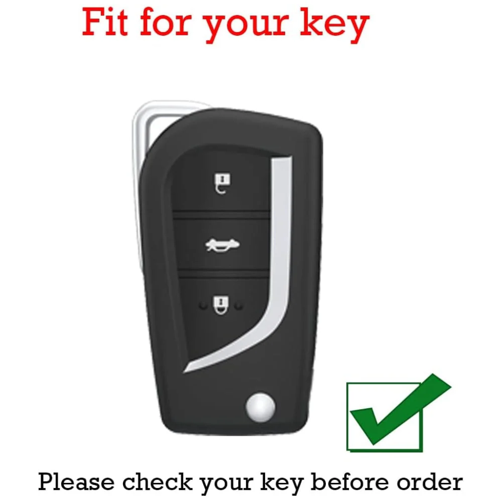 Toyota Handcrafted Genuine Leather Folding Car Key Fob Protective Case Cover For RAV4, Avalon, Avensis, Aygo, Camry, Corolla - Image 12