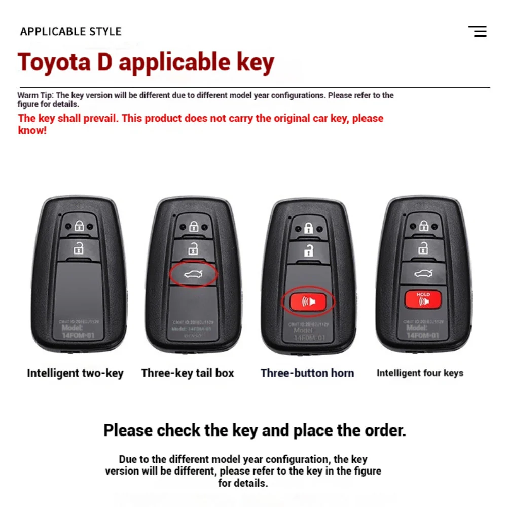 Toyota Metal Shell & Soft Silicone Full Protection Car Key Fob Case Cover For Camry RAV4 Highlander Avalon C-HR Prius Corolla - Image 10