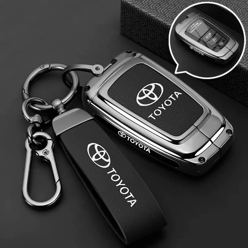 Toyota PU Leather + Zinc Alloy Car Key Fob Case Cover For Corolla, Prius, Camry, C-HR, RAV4, Altis, Land Cruiser Prado - Image 11