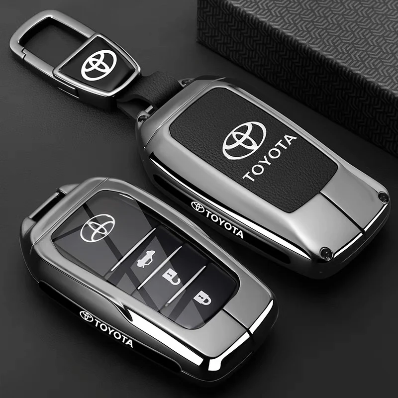 Toyota PU Leather + Zinc Alloy Car Key Fob Case Cover For Corolla, Prius, Camry, C-HR, RAV4, Altis, Land Cruiser Prado - Image 14