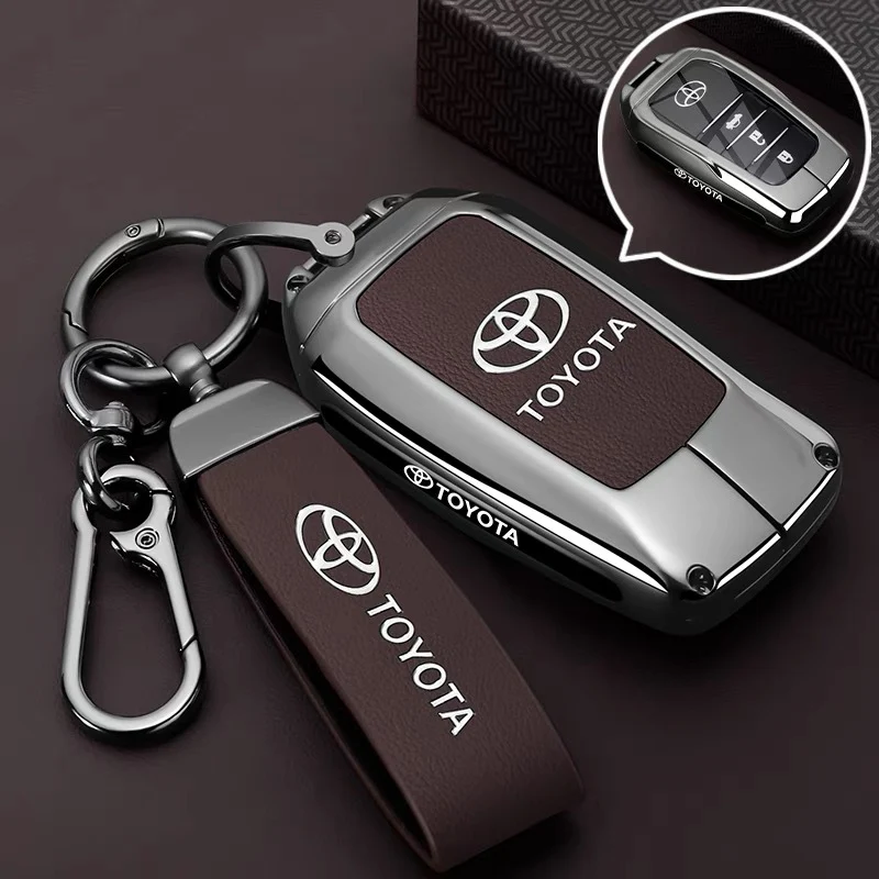 Toyota PU Leather + Zinc Alloy Car Key Fob Case Cover For Corolla, Prius, Camry, C-HR, RAV4, Altis, Land Cruiser Prado - Image 15