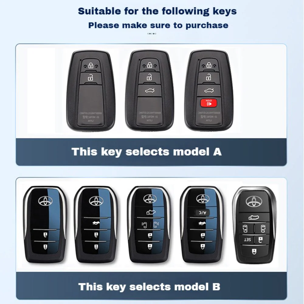 Toyota PU Leather + Zinc Alloy Car Key Fob Case Cover For Corolla, Prius, Camry, C-HR, RAV4, Altis, Land Cruiser Prado - Image 6