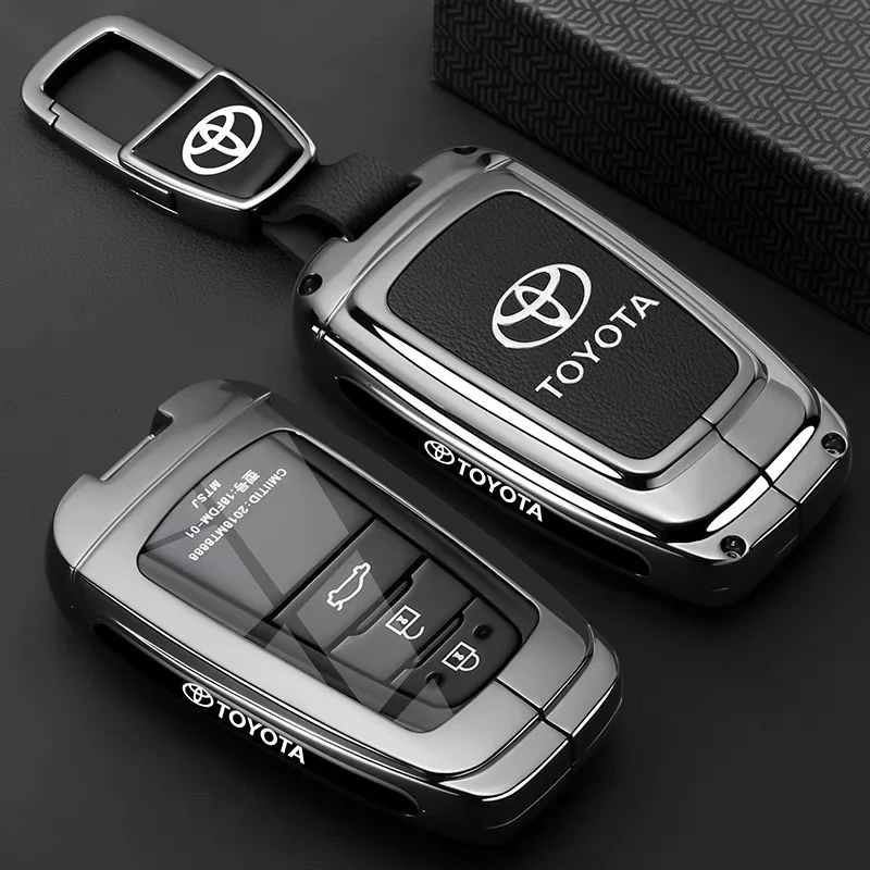 Toyota PU Leather + Zinc Alloy Car Key Fob Case Cover For Corolla, Prius, Camry, C-HR, RAV4, Altis, Land Cruiser Prado - Image 8