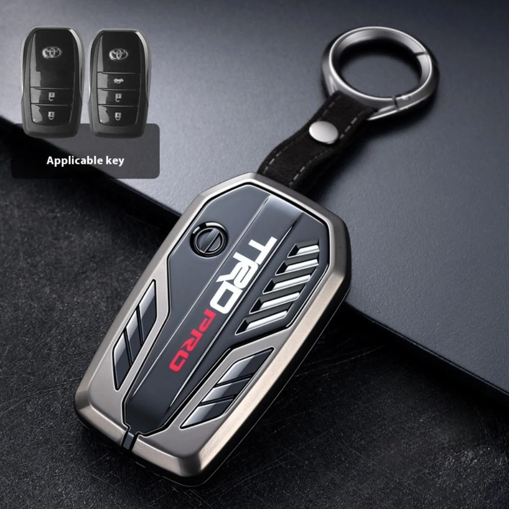 Toyota TRD Carbon Fiber Metal Car Key Fob Protective Case Cover For C-HR, Camry, RAV4, Avalon, Prius, Corolla, Highlander, GT86, Prado - Image 5