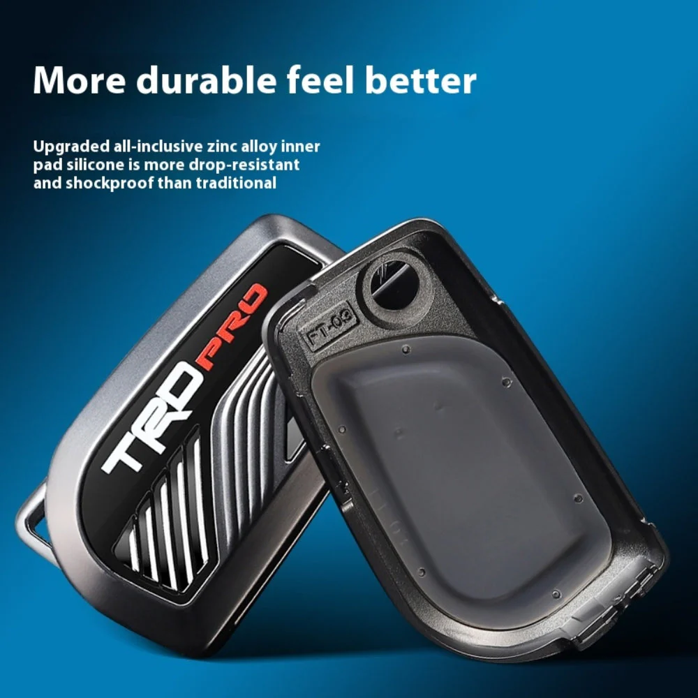 Toyota TRD Carbon Fiber Metal Car Key Fob Protective Case Cover For C-HR, Camry, RAV4, Avalon, Prius, Corolla, Highlander, GT86, Prado - Image 9