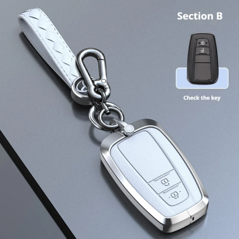 Toyota Zinc Alloy Leather Car Key Fob Case Cover For Camry, C-HR, Corolla, RAV4, Avalon, Land Cruiser, Prado, Prius - Image 9