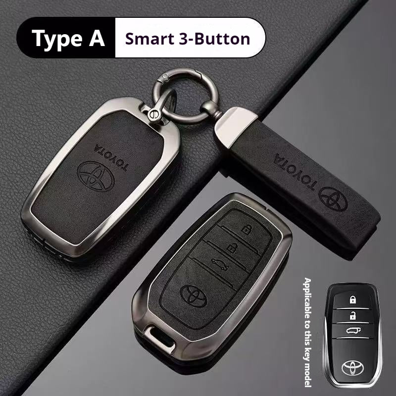Toyota Zinc Alloy + PU Leather Car Key Fob Case Cover For Camry, RAV4, Highlander, Prado, Crown - Image 11