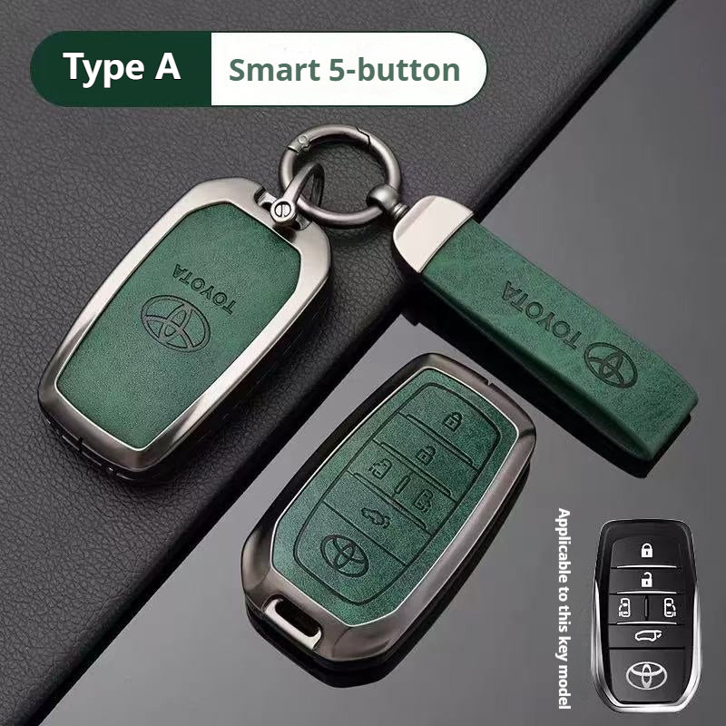 Toyota Zinc Alloy + PU Leather Car Key Fob Case Cover For Camry, RAV4, Highlander, Prado, Crown - Image 20