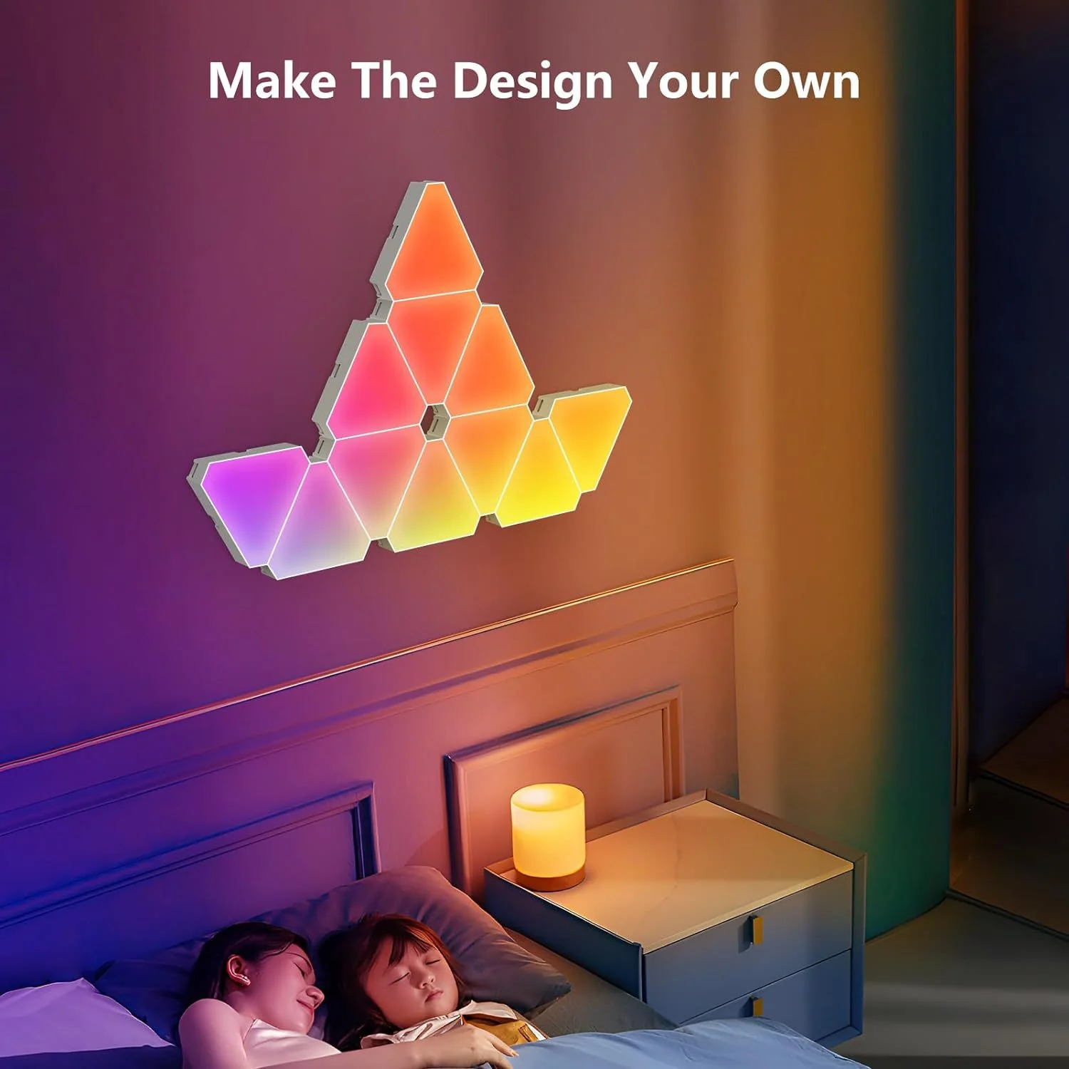 Triangle LED Lights for Gaming Setup, RGBIC Triangle Wall Lights for Bedroom, Smart Home Light Panels Works with Alexa Google Assistant, APP/Voice Controlled, Music Sync Gaming Room 10 Pack - Image 4