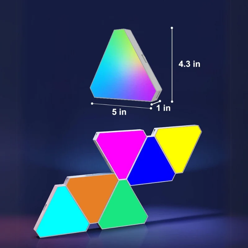 Triangle LED Lights for Gaming Setup, RGBIC Triangle Wall Lights for Bedroom, Smart Home Light Panels Works with Alexa Google Assistant, APP/Voice Controlled, Music Sync Gaming Room 10 Pack - Image 6