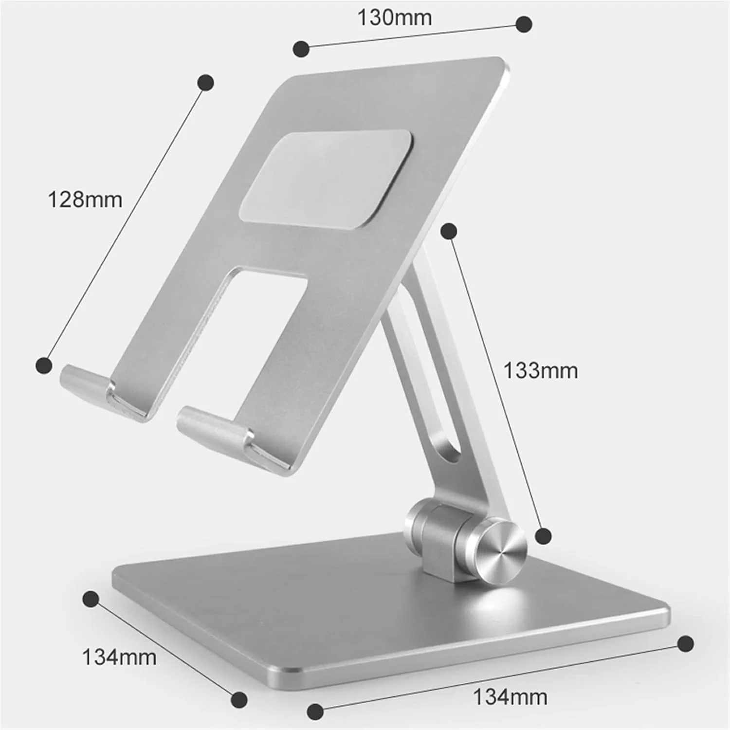 [Up to 13 Inch] Universal Apple / Samsung / OPPO / Google - Dual Shafts Adjustable Foldable Desktop Aluminum Tablet Holder - Image 7