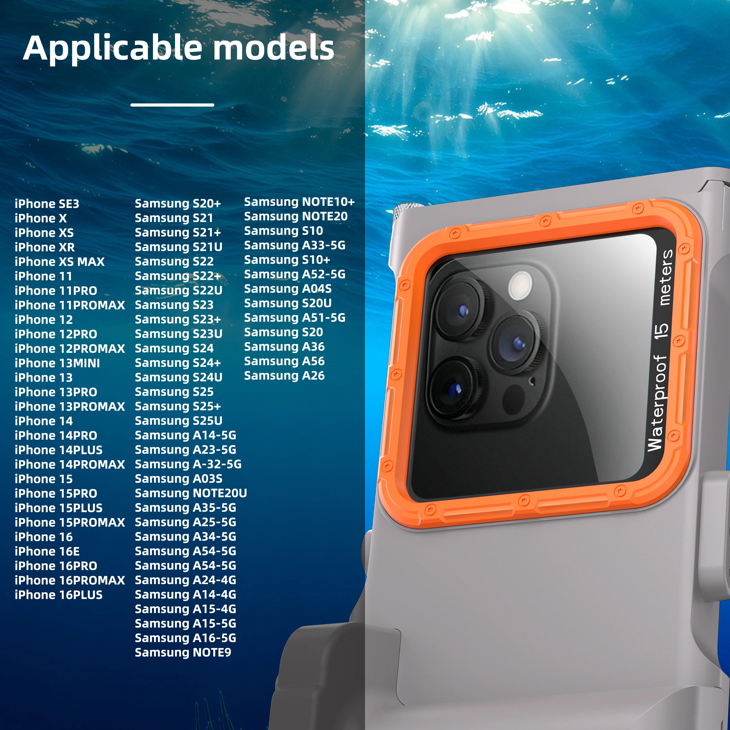 [Up to 6.9"][Upgraded Version] Redpepper Universal 15m Depth (3rd Gen) Pro Diving Waterproof Phone Case With Bluetooth - Image 15