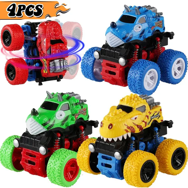 Voamuw Dinosaur Cars Toys for Boys, Friction Powered Monster Truck Push and Go Vehicles Toys for Toddlers, Christmas Birthday Party Supplies for Kids Age 3 4 5 6 7 8 Year Old - Image 6