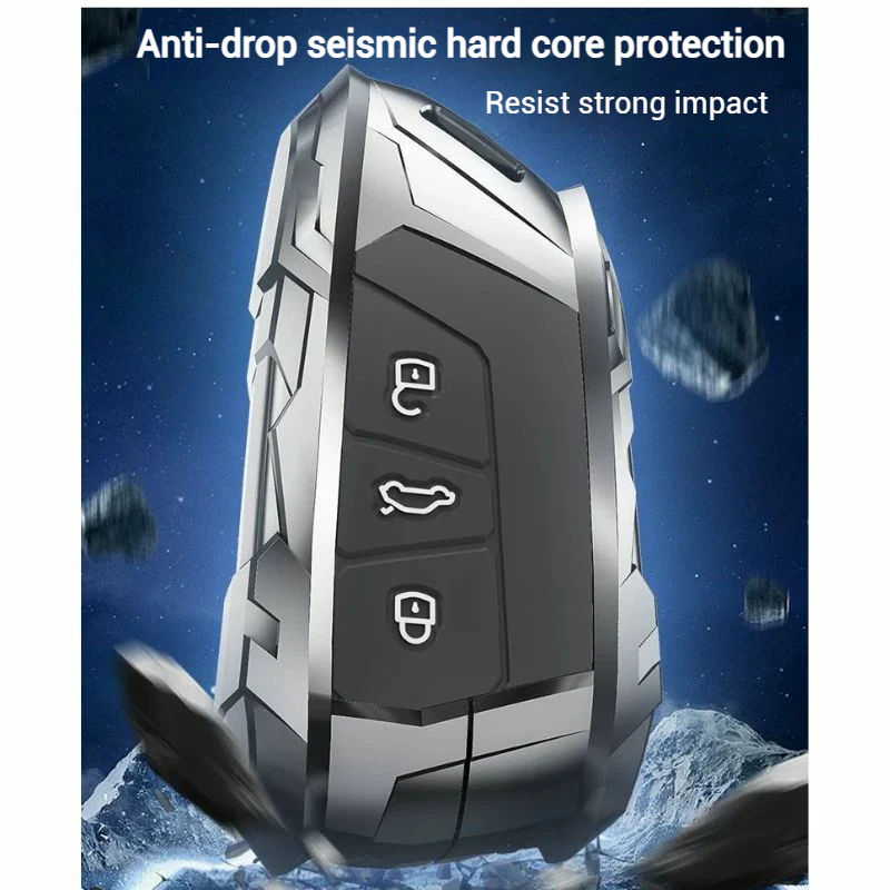 Volkswage Heavy-Duty Mecha Car Key Fob Case Cover For Golf 8, Golf 8 Pro, ID.3, ID.4 X, ID.6, Lamando L, Talagon, Tavendor, Teramont X - Image 8