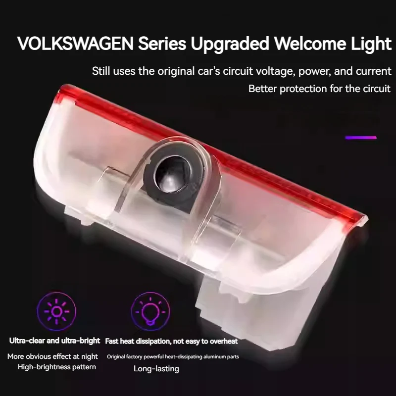 Volkswagen Custom Dedicated Car Door Welcome Lights & LED Projector for Passat, Touran, Magotan, Teramont, Touareg, Phideon, CC, Viloran (1 Pcs) - Image 3