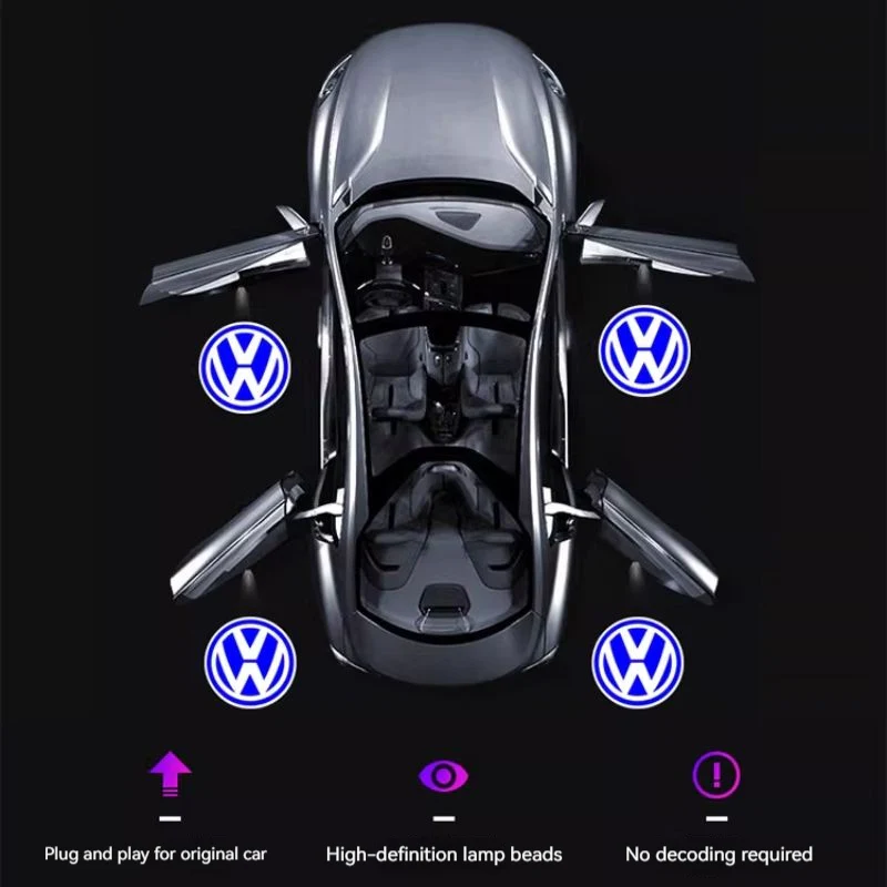 Volkswagen Custom Dedicated Car Door Welcome Lights & LED Projector for Passat, Touran, Magotan, Teramont, Touareg, Phideon, CC, Viloran (1 Pcs) - Image 4
