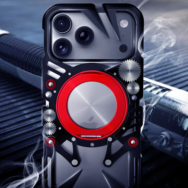 [With 360° Rotating Stand] Apple iPhone 17 Pro/Pro Max - Aluminum Alloy Metal Frame Shockproof Case - Image 3