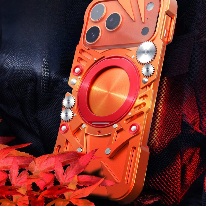 [With 360° Rotating Stand] Apple iPhone 17 Pro/Pro Max - Aluminum Alloy Metal Frame Shockproof Case - Image 7