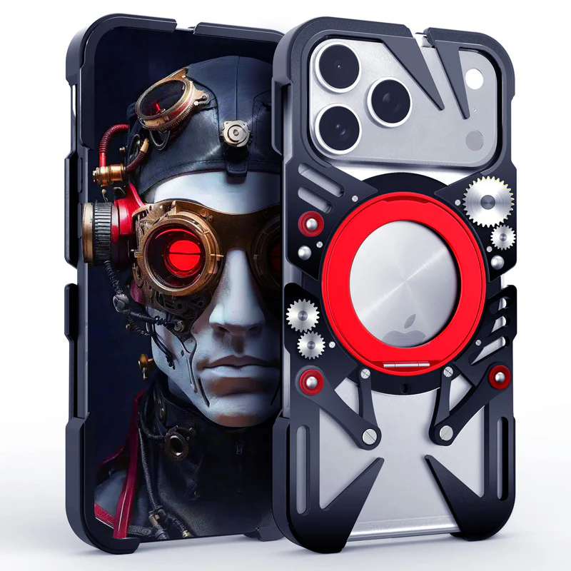 [With 360° Rotating Stand] Apple iPhone 17 Pro/Pro Max - Aluminum Alloy Metal Frame Shockproof Case - Image 8