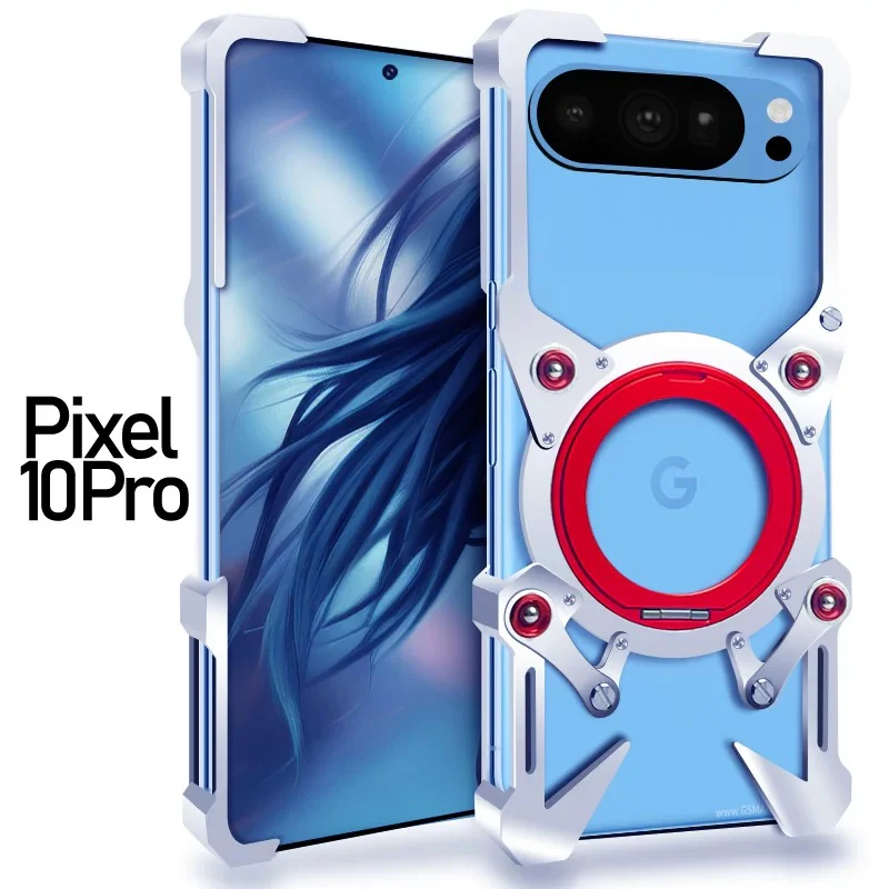 [With 360° Rotating Stand] Google Pixel 10/Pro/XL - Aluminum Alloy Metal Frame Shockproof Case - Image 4