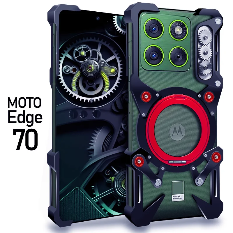 [With 360° Rotating Stand] Motorola Moto Edge 70 Aluminum Alloy Metal Frame Shockproof Case - Image 6