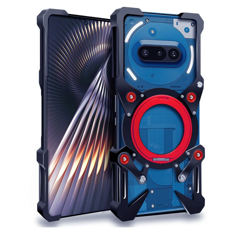 [With 360° Rotating Stand] Nothing Phone (3a)/Pro Aluminum Alloy Metal Frame Shockproof Case