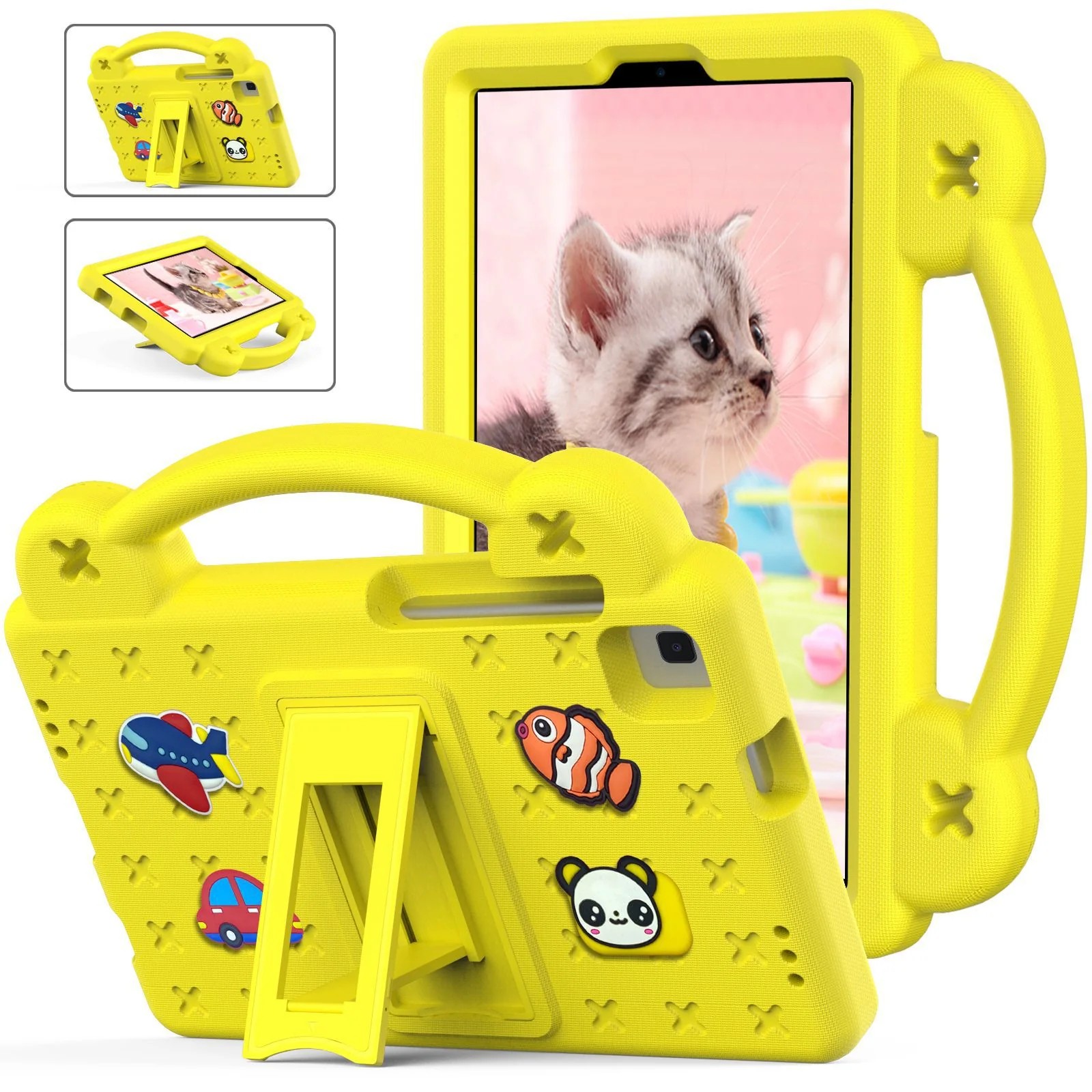 Lenovo Tab M10 FHD Plus (2nd Gen) 10.3" inch 2020 (TB-X606F/TB-X606X) - Cartoon DIY Beibei Bear Hand Heavy Duty Series Case With Adjustable Stand - Image 4