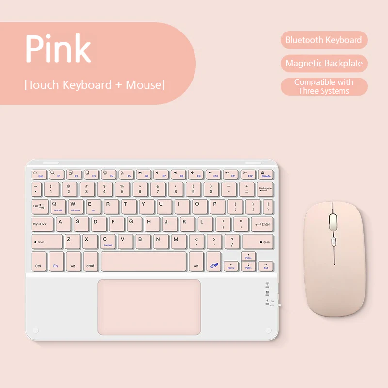 [With Backlit] Magnetic Wireless Bluetooth Touch Keyboard For Phones & Tablets - Image 2