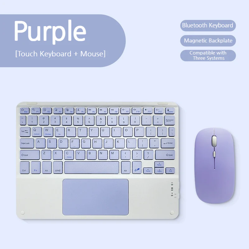 [With Backlit] Magnetic Wireless Bluetooth Touch Keyboard For Phones & Tablets - Image 3