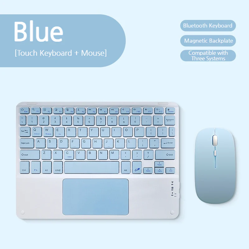 [With Backlit] Magnetic Wireless Bluetooth Touch Keyboard For Phones & Tablets - Image 4