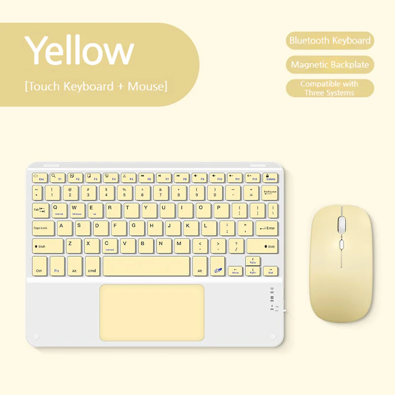 [With Backlit] Magnetic Wireless Bluetooth Touch Keyboard For Phones & Tablets - Image 5
