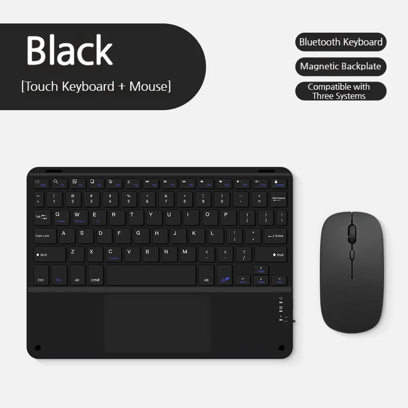 [With Backlit] Magnetic Wireless Bluetooth Touch Keyboard For Phones & Tablets - Image 8