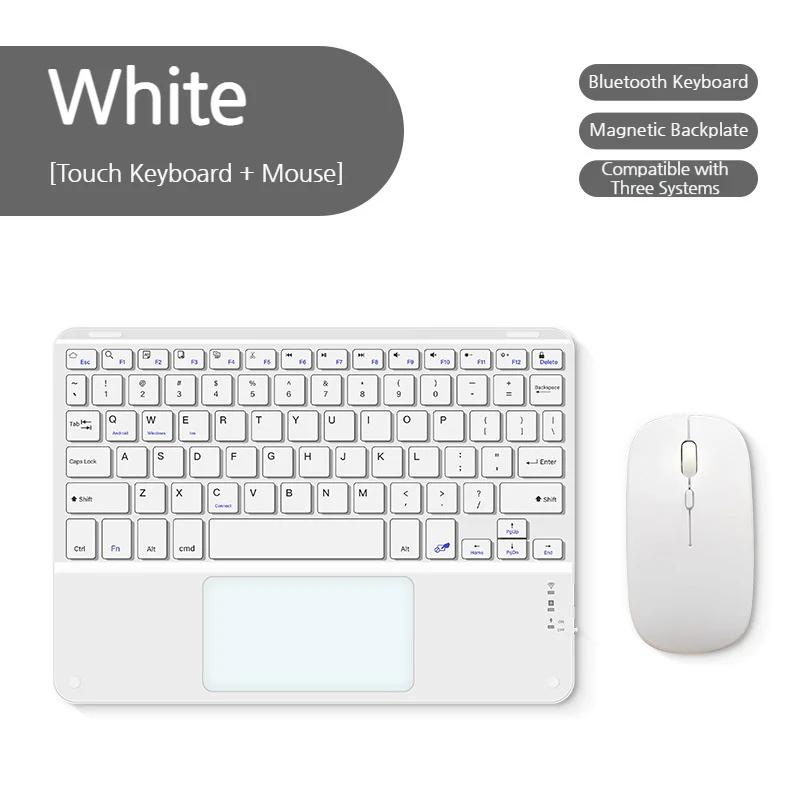 [With Backlit] Magnetic Wireless Bluetooth Touch Keyboard For Phones & Tablets - Image 9
