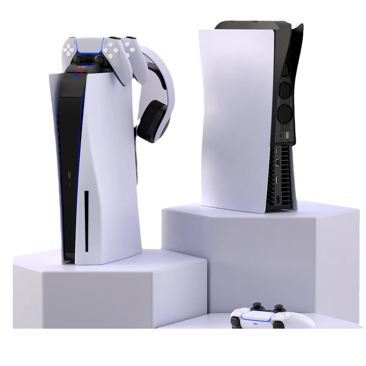 [With Built-in Cooling Fan] Sony PlayStation 5 PS5 - 2 in 1 Dual Controller Charging Stand Fan Headset Storage Rack - Image 3